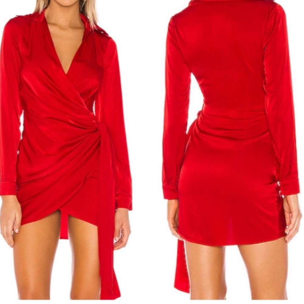 Superdown Vibrant Red Long Sleeve Dress